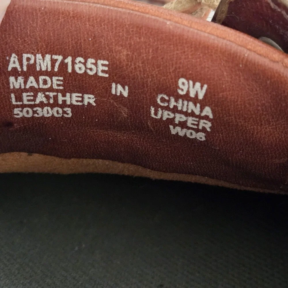 Frye-ROCKPORT Colab Mens Boat Shoes Size 9W‎ Leather Brown Rawhide Ties Nautical